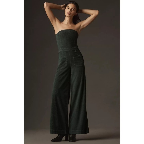 NWT Anthropologie Pilcro Skipper Corduroy Crop Wide-Leg Jumpsuit Sz 16 - Picture 4 of 13